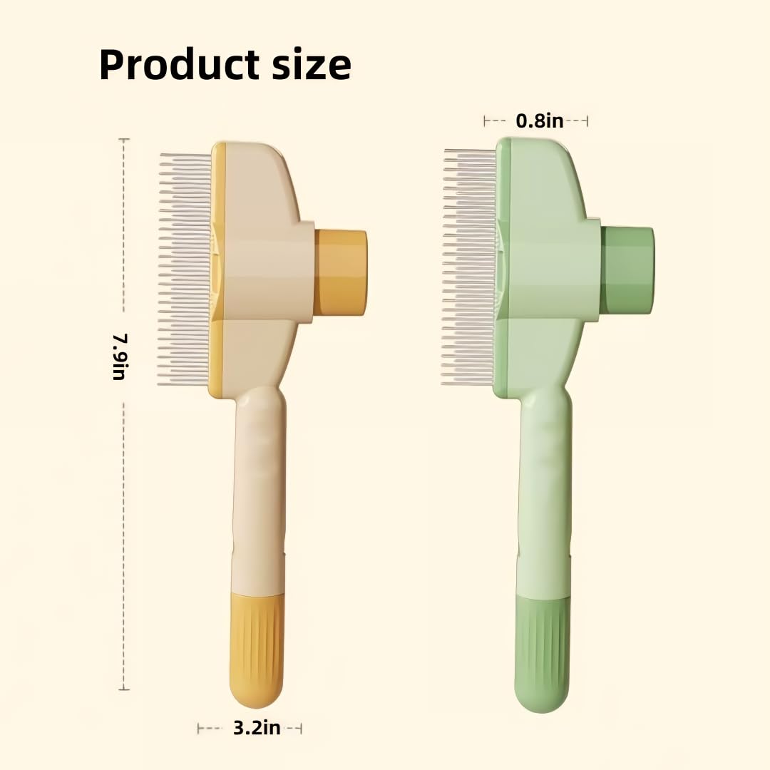 TemApex 2PCS Pet Comb for Dogs & Cats with Long & Short Stainless Steel Metal Teeth for Shedding and Tangles, Self-Cleaning Pet Comb for Dogs and Cats, Comfort and safety