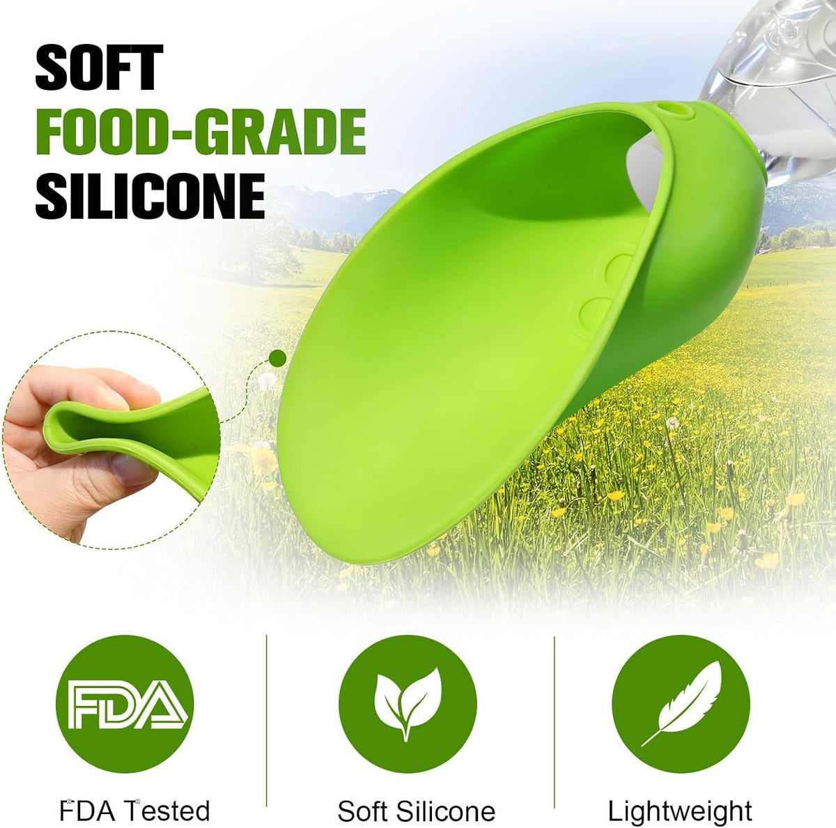 2pcs Portable Dog Water Bottle Attachment, Pet Water Bowl for Walks
