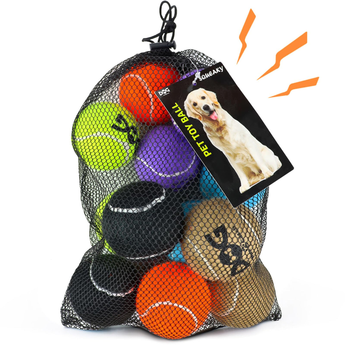 INSUM Tennis Balls for Dogs, 12 Pack Colorful Dog Toys Balls