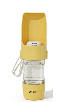Argo's Pack 2-in-1 Portable Dog Water Bottle with Food Container, 250ml Water + 180ml Food, Foldable Bowl, Leak-Resistant Travel Dispenser for Walking & Hiking (Green)