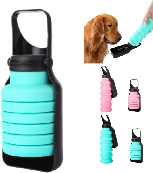 Portable Dog Water Bottle Foldable, 500ml, Blue
