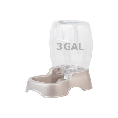 Petmate Pet Cafe Gravity Water Dispenser, 0.75 GAL, Pearl Gray