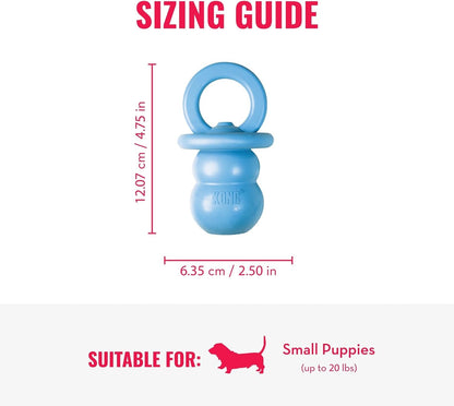 KONG Puppy Binkie, Natural Rubber Teething Toy, for Small Puppies, Blue