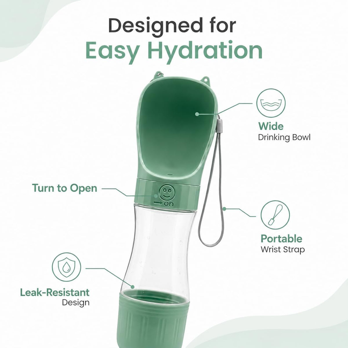 Portable Dog Water Bottle, Leak-Proof Pet Water Dispenser with Food Container, Travel Water Bottle for Dogs, Walking, Hiking & Outdoor Adventures