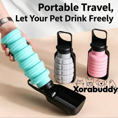 Portable Dog Water Bottle Foldable, 500ml, Blue