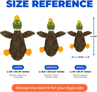 Best Pet Supplies 2-in-1 Fun Skin Stuffless Dog Toy - Wild Duck, Medium