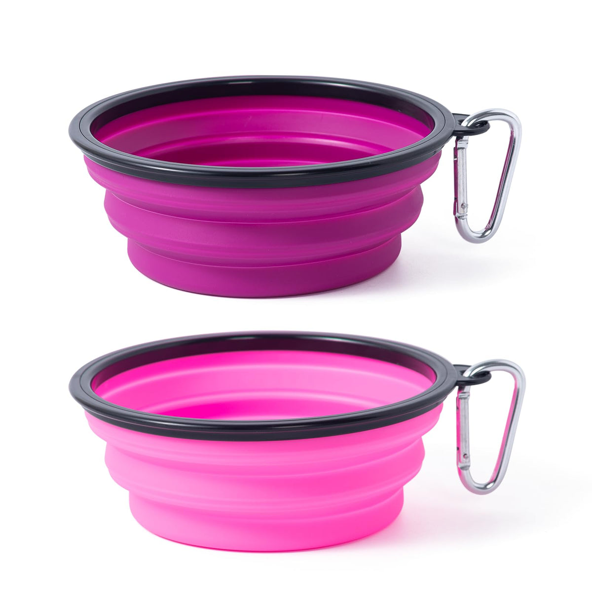 Dog Bowl Pet Collapsible Bowls, 2 Pack for Cats Dogs, Portable Pet Feeding Watering Dish for Walking Parking Traveling with 2 Carabiners (Small, Blue+Green)