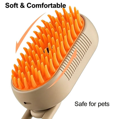 3 in 1 Pet Grooming Comb, Cat Steam Brush,Silicone Hair Shedding Steam Comb