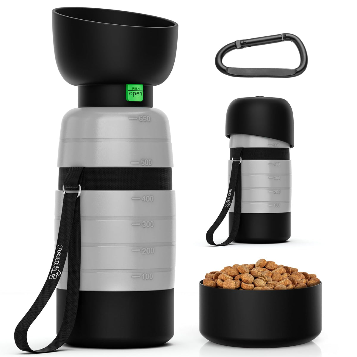 Pecute Portable Dog Water Bottle, 2 in 1 Cat Dog Travel Water Bottle Bowl Leakproof with Double Seal, BPA Free, Lightweight, Pet Small Animal Water Bottel Dispenser for Outdoor Walking Hiking Travels