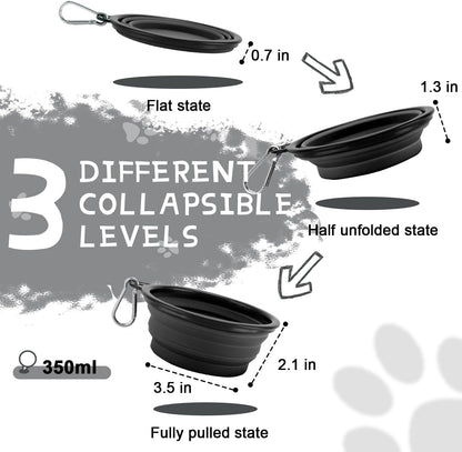 Rest-Eazzzy Collapsible Dog Bowls, 2 Pack Sturdy Portable Dog Water Bowls
