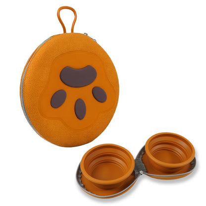 Zegcohjave 2-in-1 Collapsible Dog Bowls,Portable Dog Food and Water Bowl