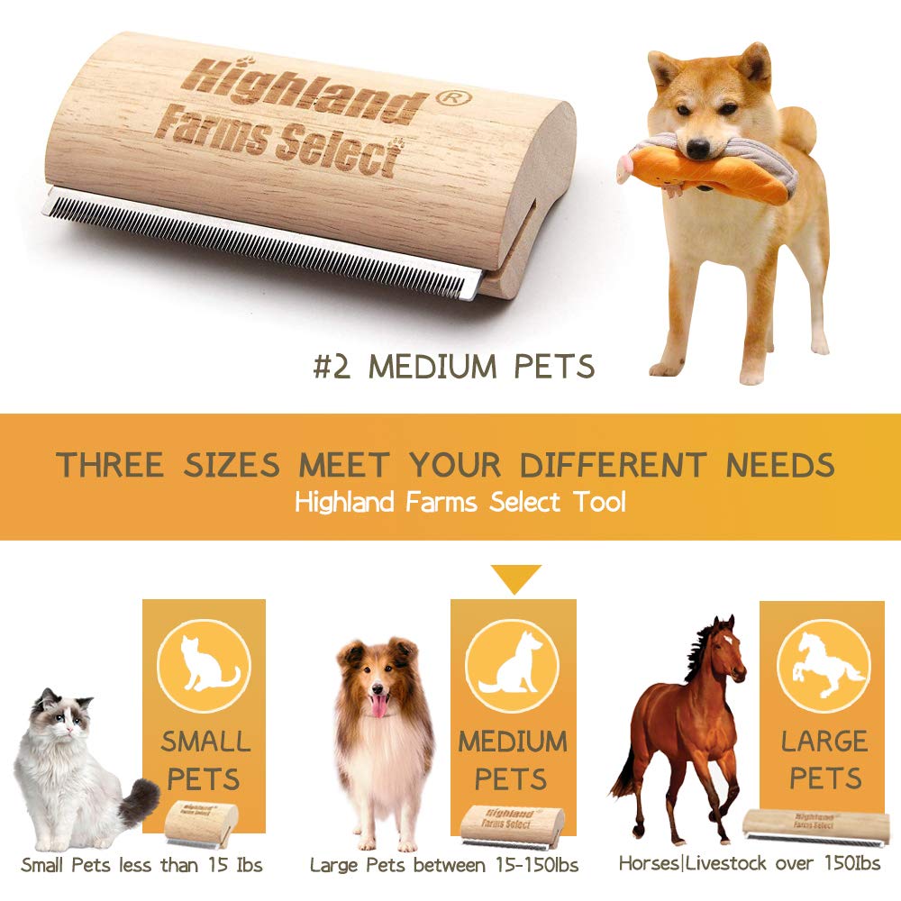 Professional Deshedding Grooming Tool for Dogs & Cats,Wood Pets Groomer 5In