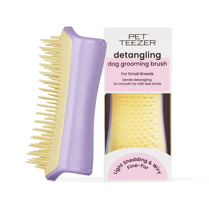 Pet Teezer Detangling Dog Brush for Long Hair Breeds, Large, Pink & Yellow