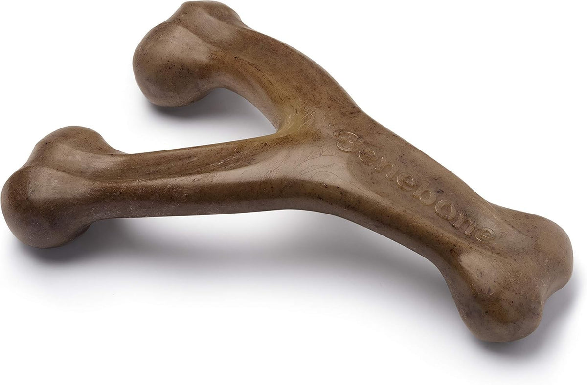 Benebone Wishbone Dog Chew Toy for Aggressive Chewers, Real Bacon, Medium