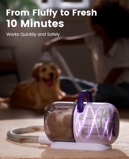oneisall Dog Hair Vacuum Shedding Grooming Brush Kits for Pet Thick Coats