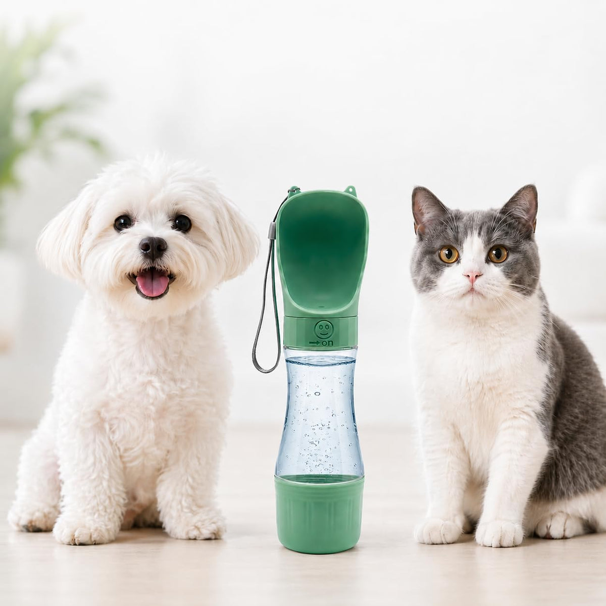 Portable Dog Water Bottle, Leak-Proof Pet Water Dispenser with Food Container, Travel Water Bottle for Dogs, Walking, Hiking & Outdoor Adventures