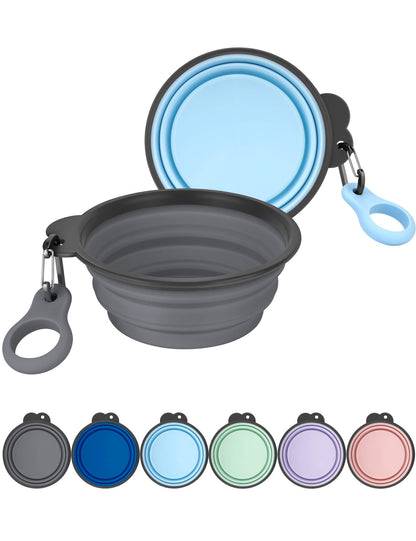 AONKEY 2 Pack Collapsible Dog Bowls with Bottle Carrier(Small 15oz)