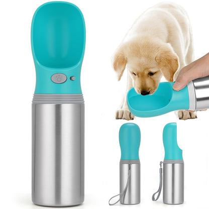 Portable Dog Water Bottle, 24 OZ Stainless Steel Pet Water Dispenser