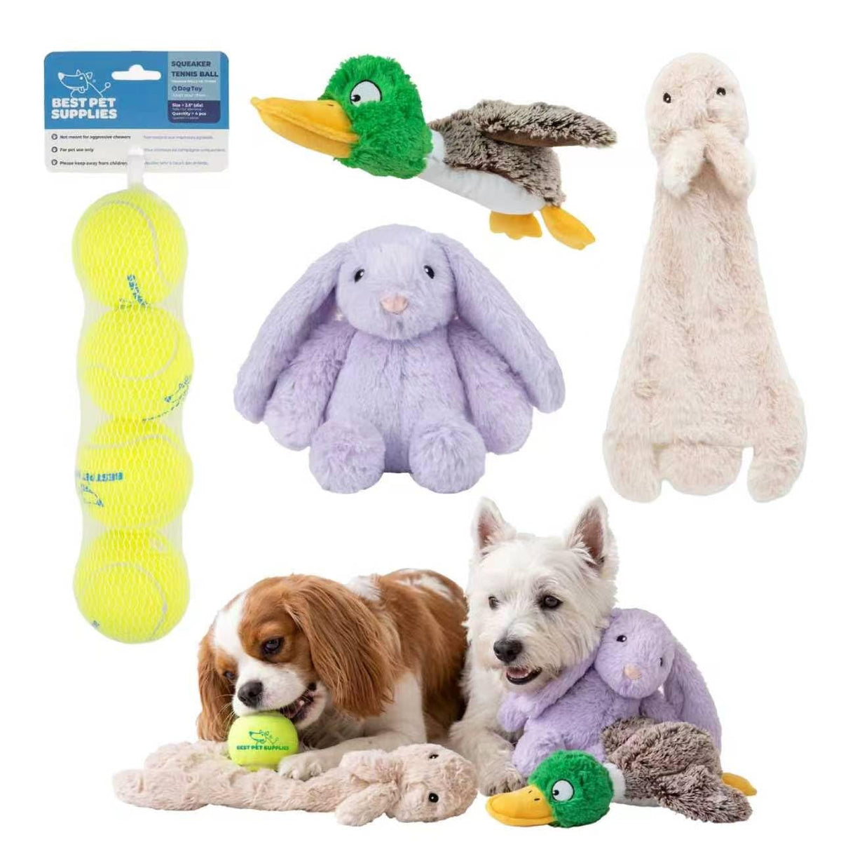 Best Pet Supplies 2-in-1 Fun Skin Stuffless Dog Toy - Wild Duck, Medium
