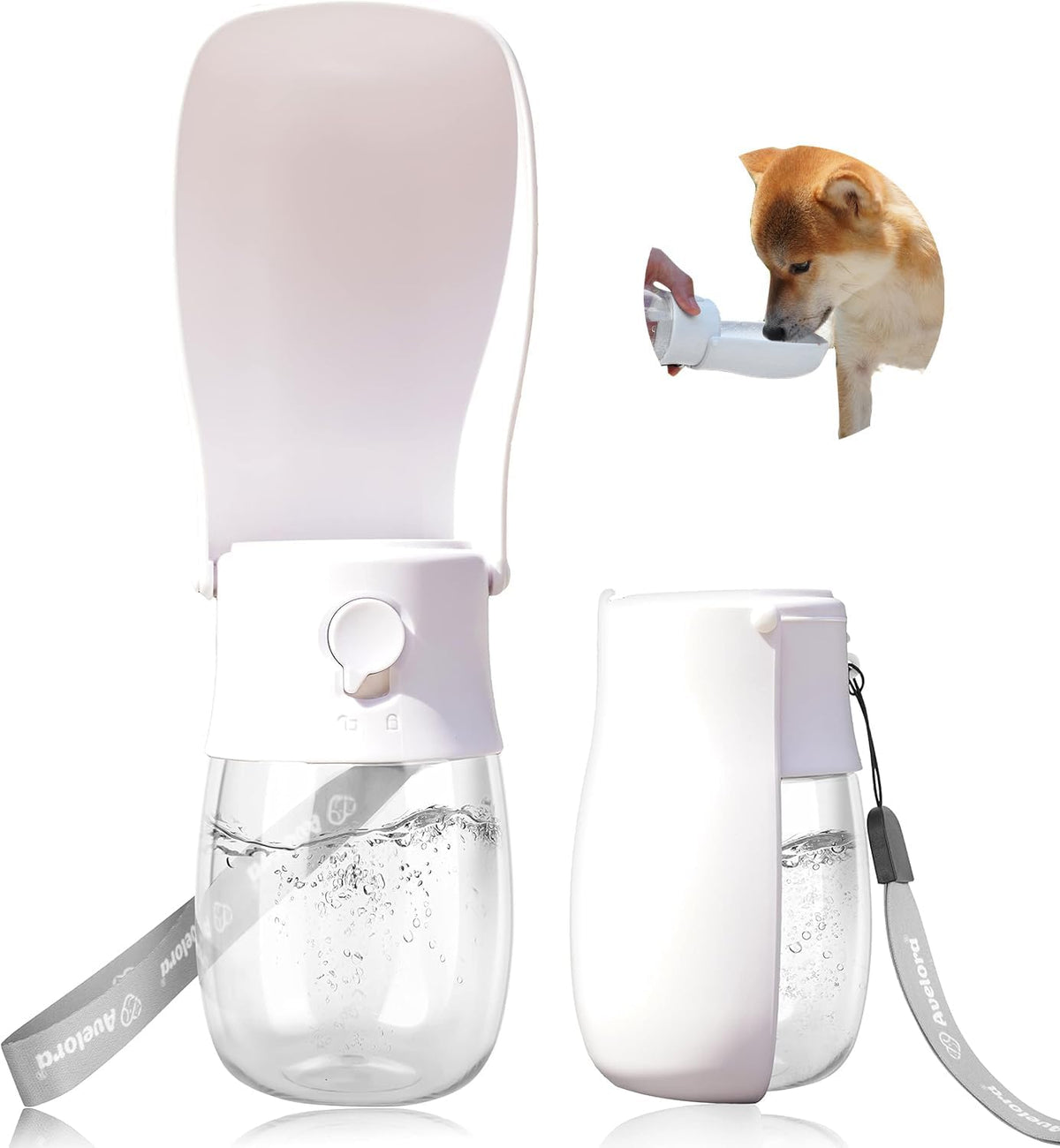 Foldable Dog Water Bottle, Portable Water Dispenser for Cat, Rabbit, Puppy and Small Animals, the Perfect Dog Gifts and Dishwasher Safe Pet Accessories for Walking, Hiking, Travel
