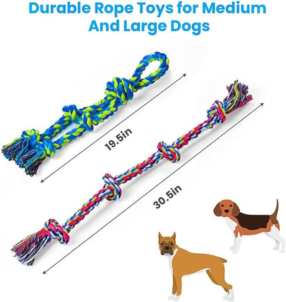 Feeko Dog Rope Toys for Large Breed Aggressive Chewers, Tough Chew Dog Toys