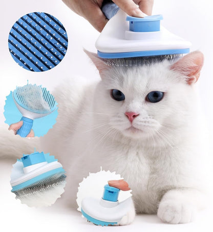 Cat Brush Self Cleaning, Ergonomic Handle,Slicker Cat Brush with Release Button,Tool Suitable for Cats and Dogs Pet Hair Cleaner, Easy to Remove Loose Undercoat ﻿ ﻿
