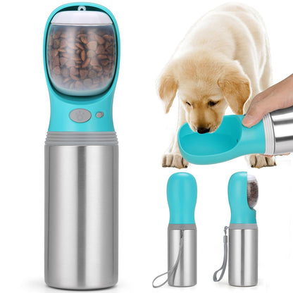 Portable Dog Water Bottle, 24 OZ Stainless Steel Pet Water Dispenser