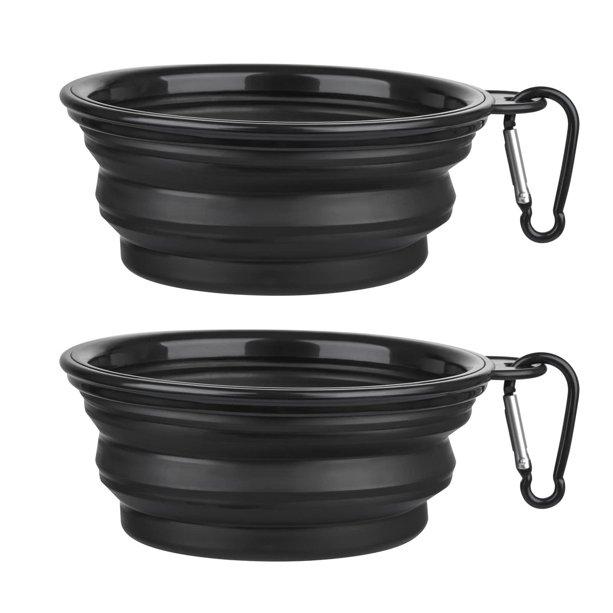 Dog Bowl Pet Collapsible Bowls, 2 Pack for Cats Dogs, Portable Pet Feeding Watering Dish for Walking Parking Traveling with 2 Carabiners (Small, Blue+Green)