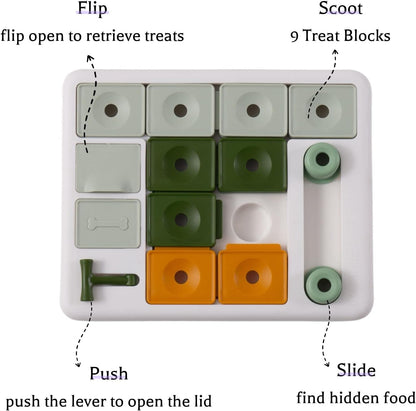 Barkwhiz Dog Puzzle Toy 3 Levels, Mental stimulating for Boredom and Smart Dogs, Treat Puzzle for All Breeds Dog