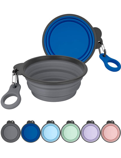 AONKEY 2 Pack Collapsible Dog Bowls with Bottle Carrier(Small 15oz)