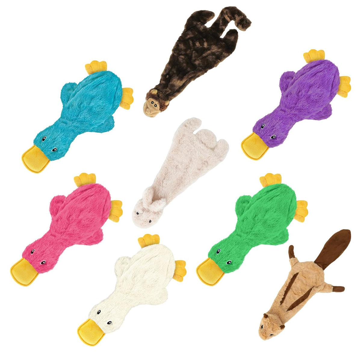 Best Pet Supplies Interactive Squeaky Dog Toy - Crinkle Duck, Blue