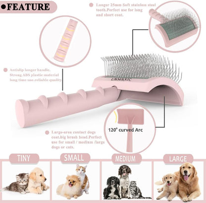 Dog Slicker Brush for Doodles Poodles Fluffy Deshedding Loose Hair.