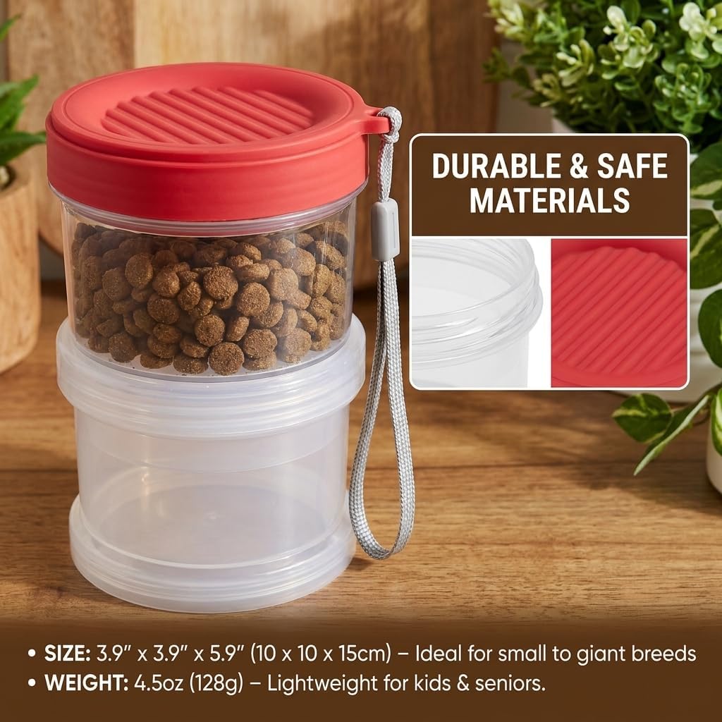 Airtight Dog Food Storage Container 1L Cat Treat Jar Water Bottle