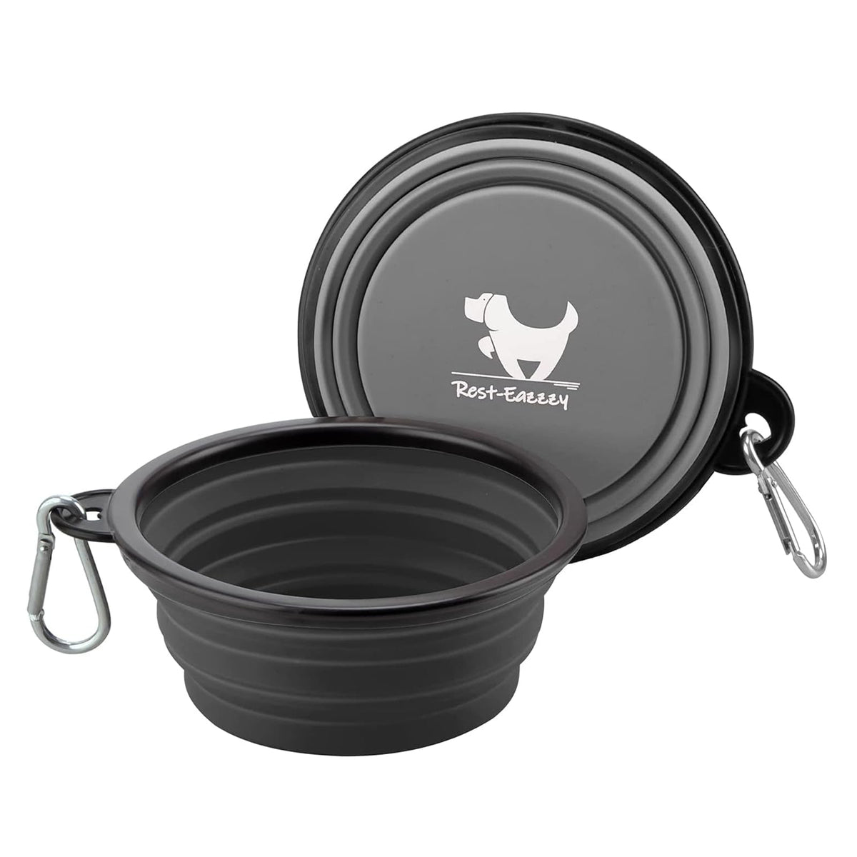 Rest-Eazzzy Collapsible Dog Bowls, 2 Pack Sturdy Portable Dog Water Bowls