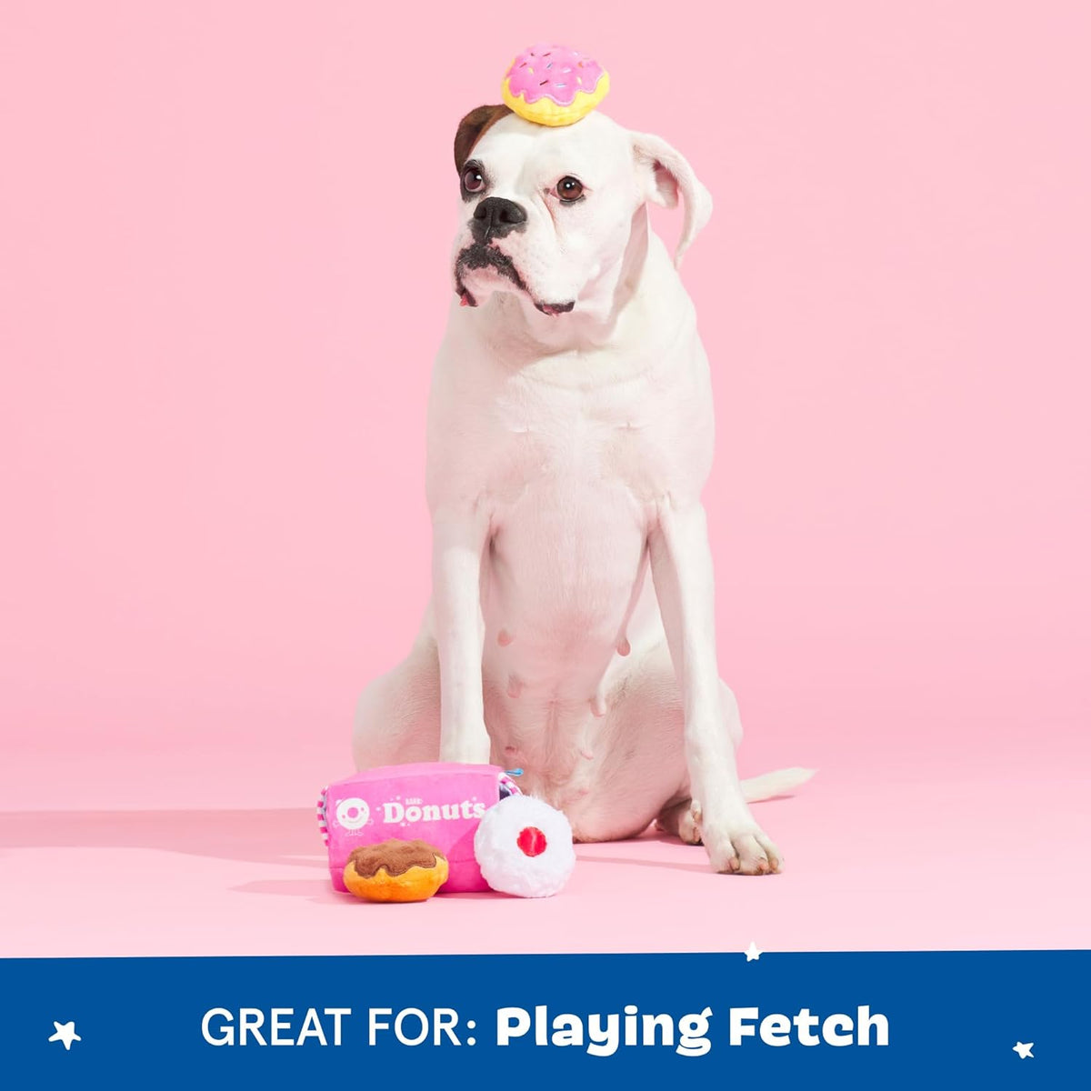 BarkBox Barker's Dozen Donuts 4-in-1 Interactive Plush Dog Toy