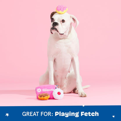 BarkBox Barker's Dozen Donuts 4-in-1 Interactive Plush Dog Toy