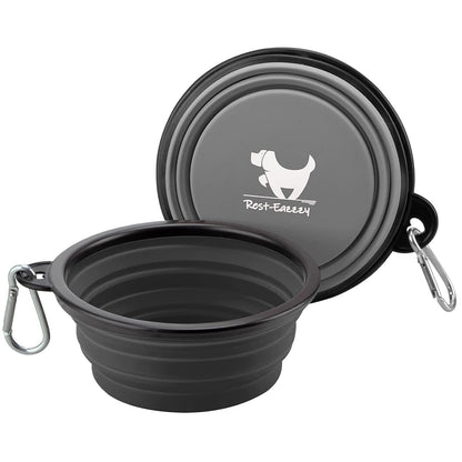 Rest-Eazzzy Collapsible Dog Bowls, 2 Pack Sturdy Portable Dog Water Bowls