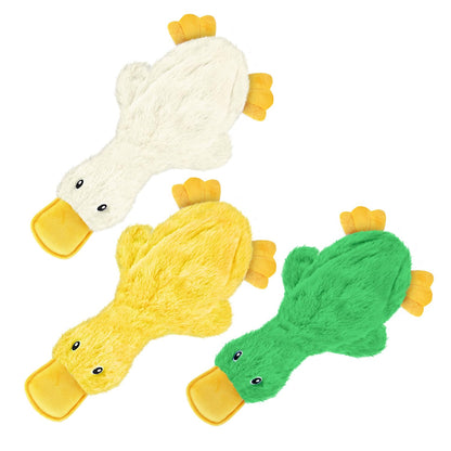 Best Pet Supplies Interactive Squeaky Dog Toy - Crinkle Duck, Blue