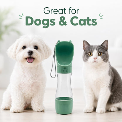 Portable Dog Water Bottle, Leak-Proof Pet Water Dispenser with Food Container, Travel Water Bottle for Dogs, Walking, Hiking & Outdoor Adventures