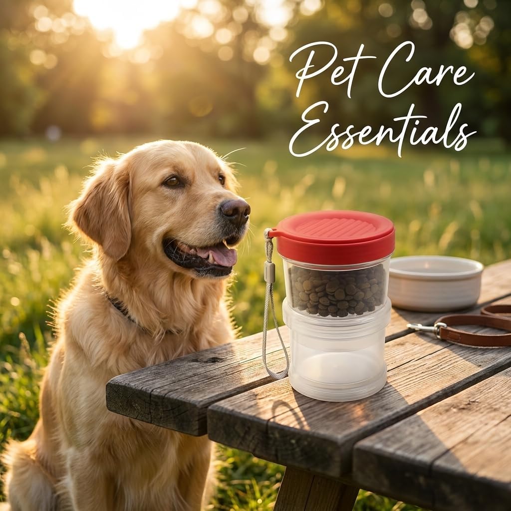 Airtight Dog Food Storage Container 1L Cat Treat Jar Water Bottle