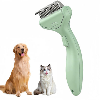 Undercoat Rake for Dogs & Cats, Self‑Clean Deshedding Brush, Dematting Comb