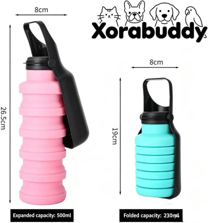Portable Dog Water Bottle Foldable, 500ml, Blue