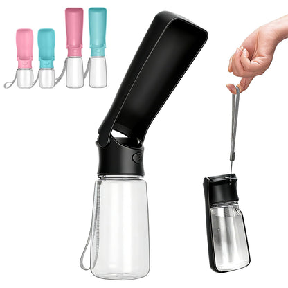 Portable Dog Water Bottle, Foldable Dog Water Bottle Leak Proof Dispenser for Puppy Small Medium Large Dogs, Pet Drink Cup for Walking Hiking Traveling(Pink,12oz)