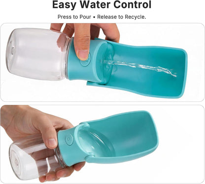 Portable Dog Water Bottle 350ml with Foldable Drinking Bowl, Leak-Resistant Pet Travel Water Dispenser for Dogs and Cats, Outdoor Walking Hiking Camping Travel Accessory