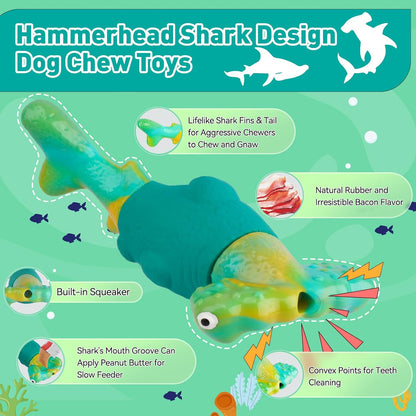 BIKIISEN Dog Toys for Aggressive Chewers, Squeaky Tough Chew Toys