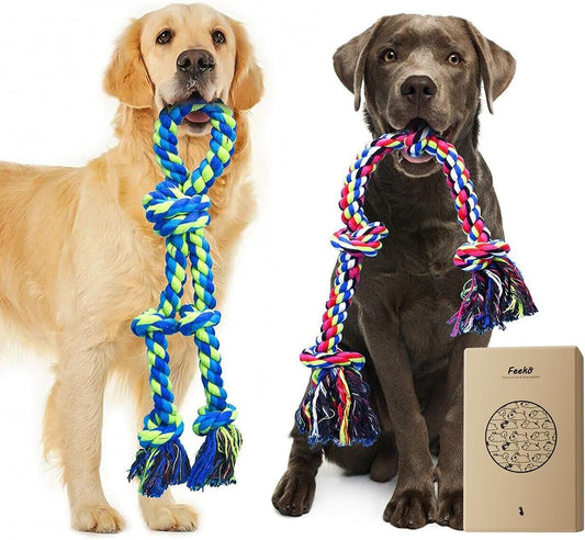 Feeko Dog Rope Toys for Large Breed Aggressive Chewers, Tough Chew Dog Toys