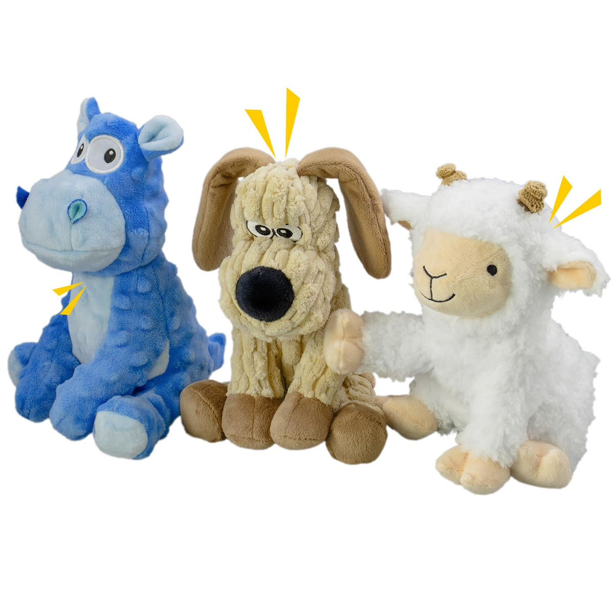 Squeaky Stuffed 3PCS Dog Toys, Chew for Large Medium Small Breeds