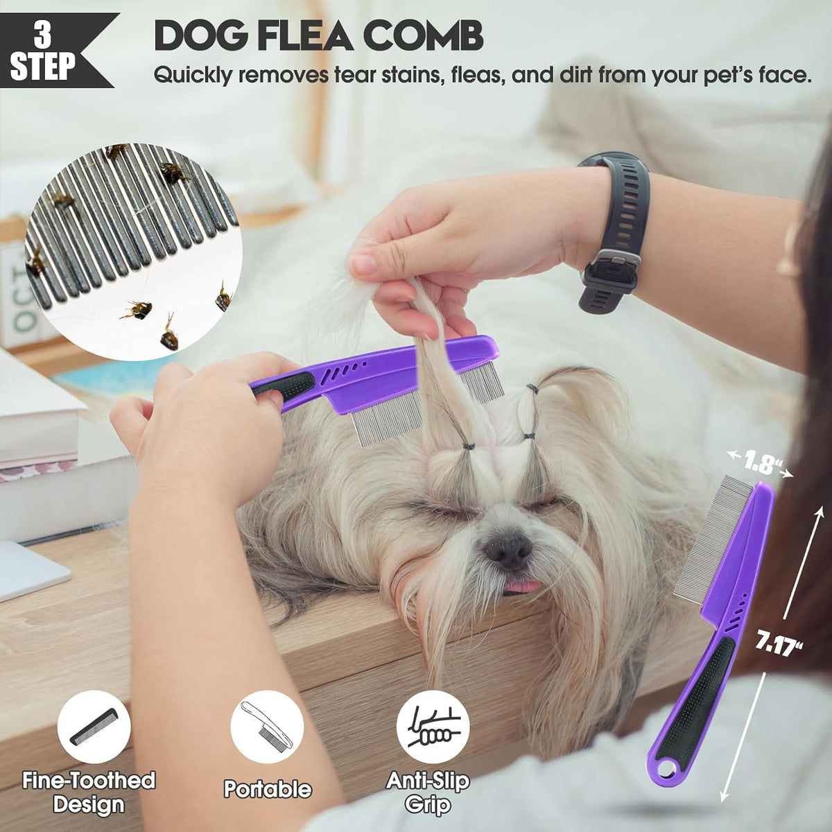 Bonteck Dog Slicker Brush for Dogs Grooming Kit 5PCS Long Haired Doodles