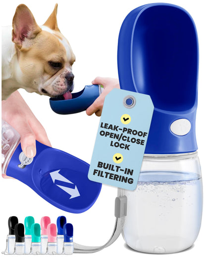 MalsiPree On the Go Dog Water Bottle - 12 oz Pink, Leak-Proof