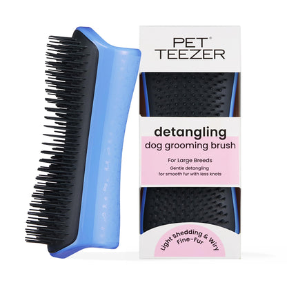Pet Teezer Detangling Dog Brush for Long Hair Breeds, Large, Pink & Yellow
